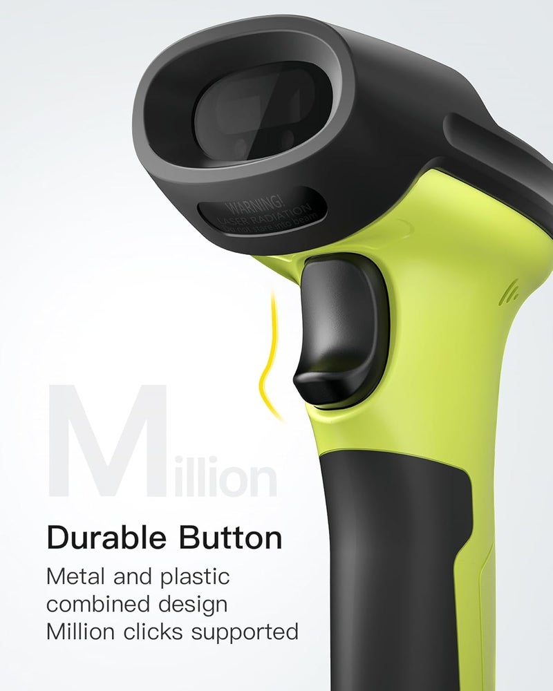 Inateck Barcode Scanner, Wireless Scanner, 1 Charge 180 Days Standby, 35M Range, Automatic Scanning, BCST-60 Green - Image 4